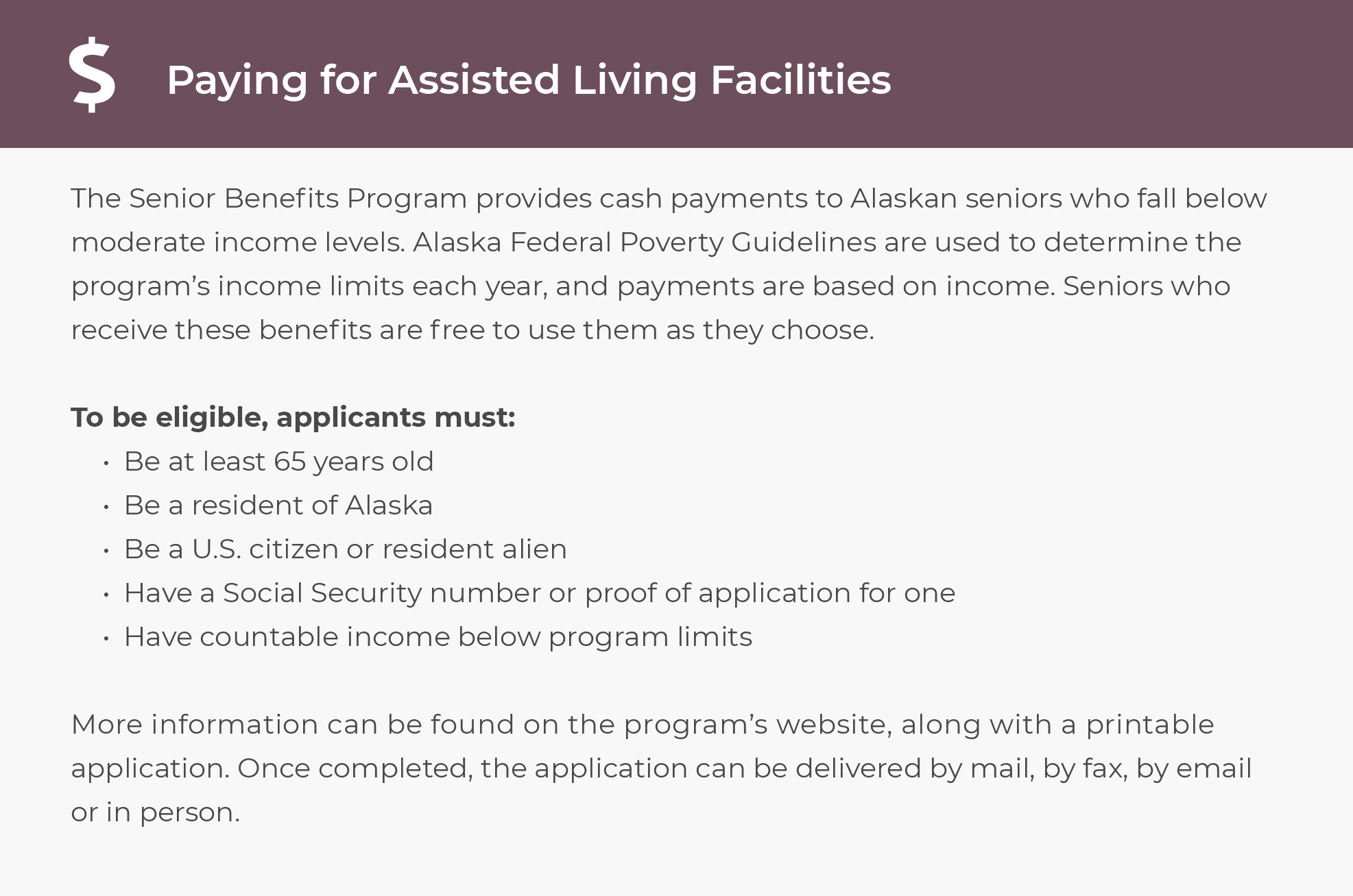 Paying for Assisted Living in Alaska