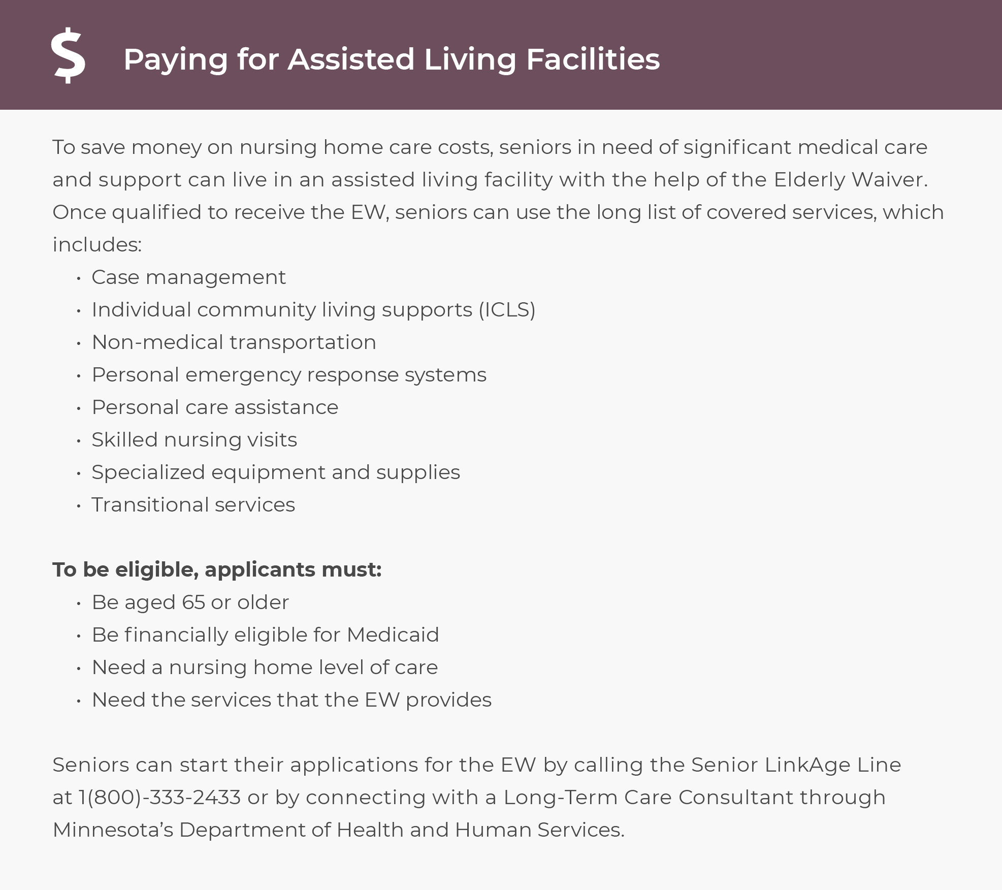 Paying for Assisted Living Facilities in Minnesota