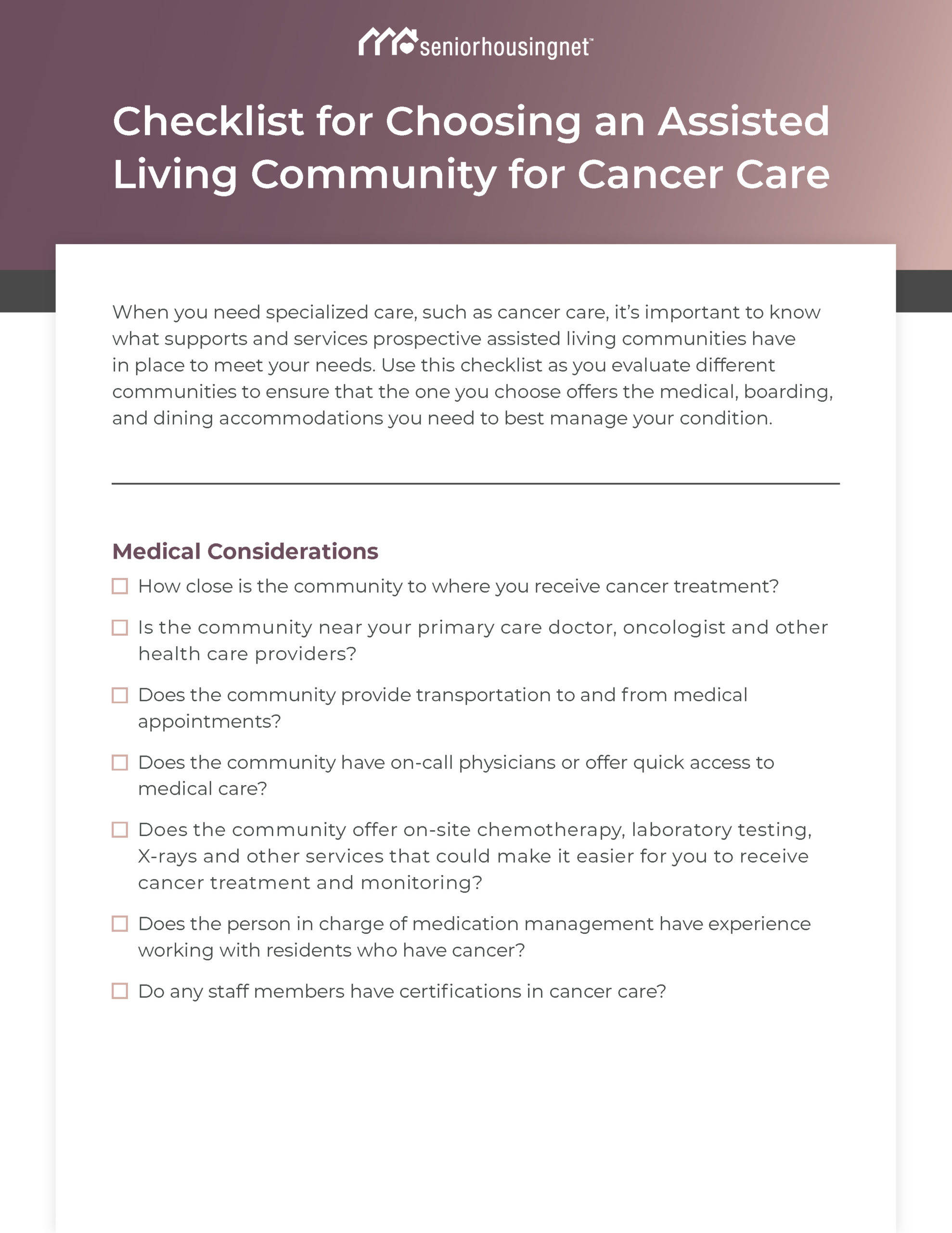 choosing an assisted living facility for cancer care PDF cover