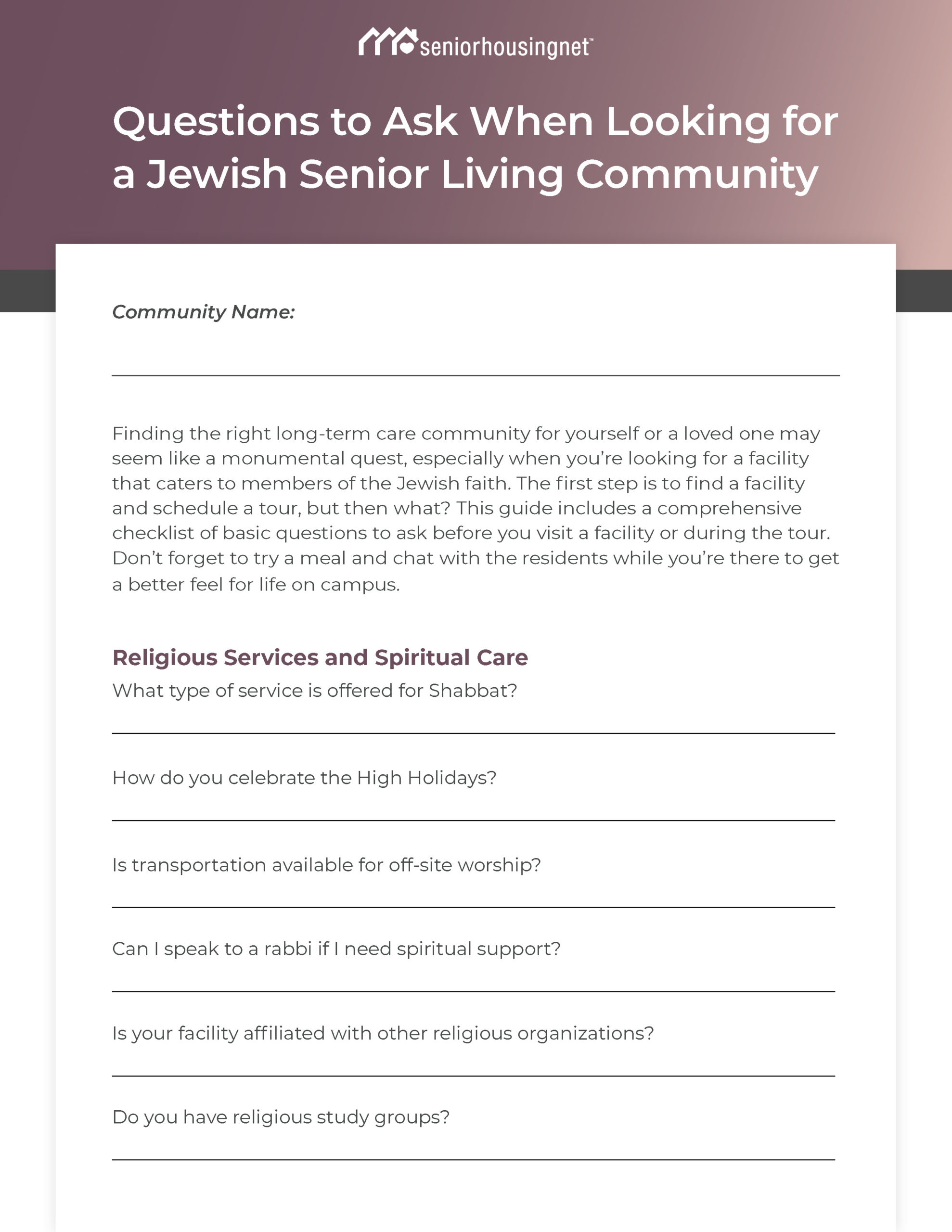 Tips for Finding a Jewish Senior Living Community 