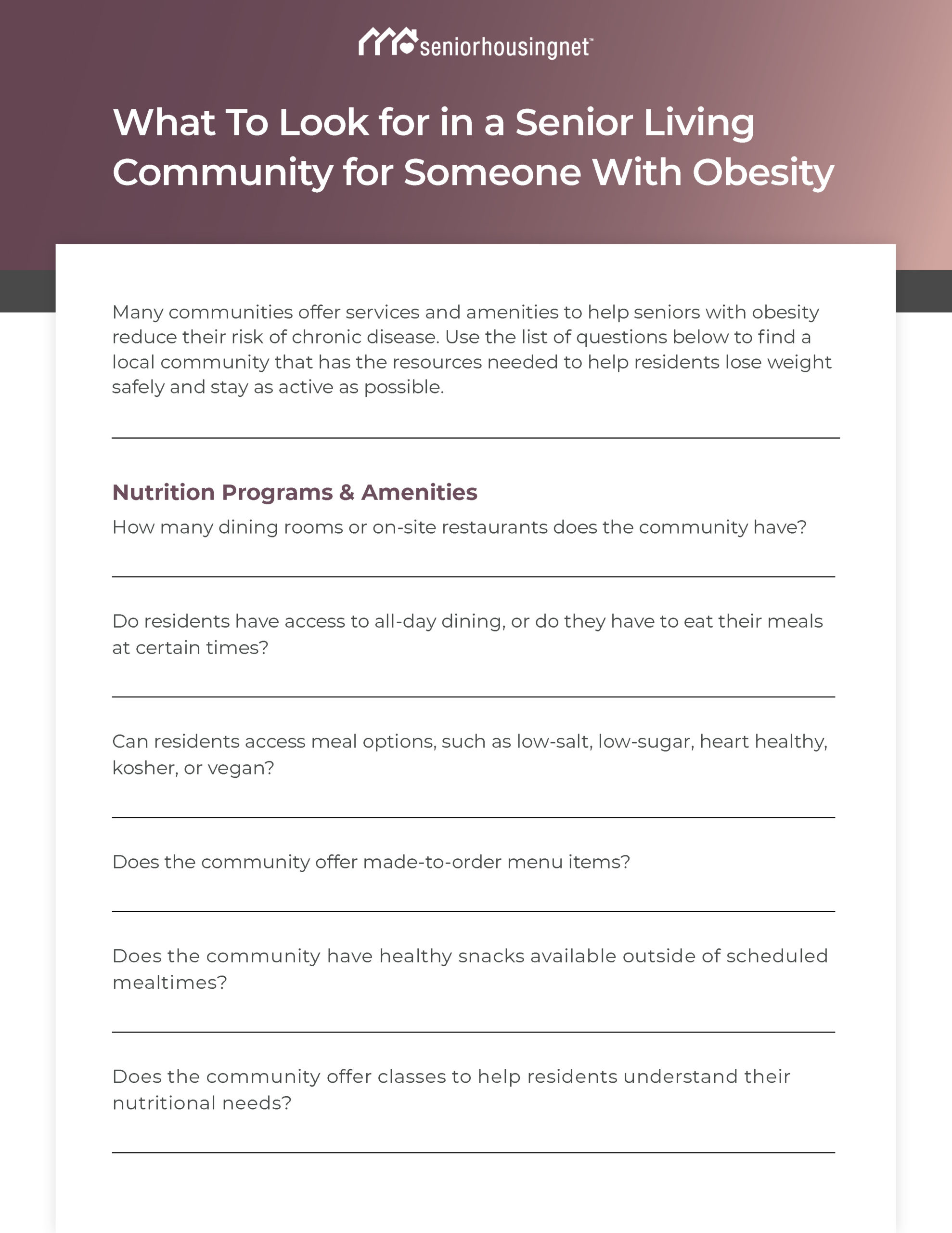Finding the Right Senior Living Community for Seniors With Obesity
